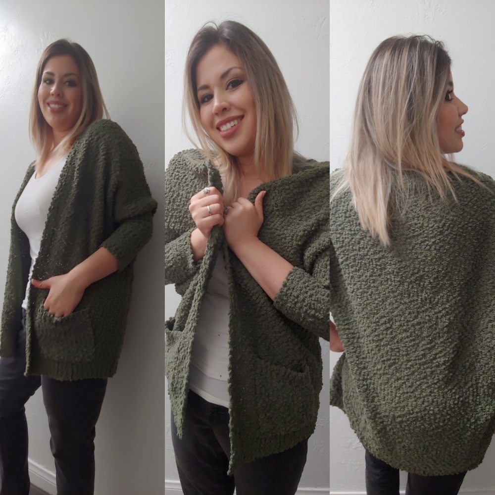 Super Soft Olive Green Cardigan